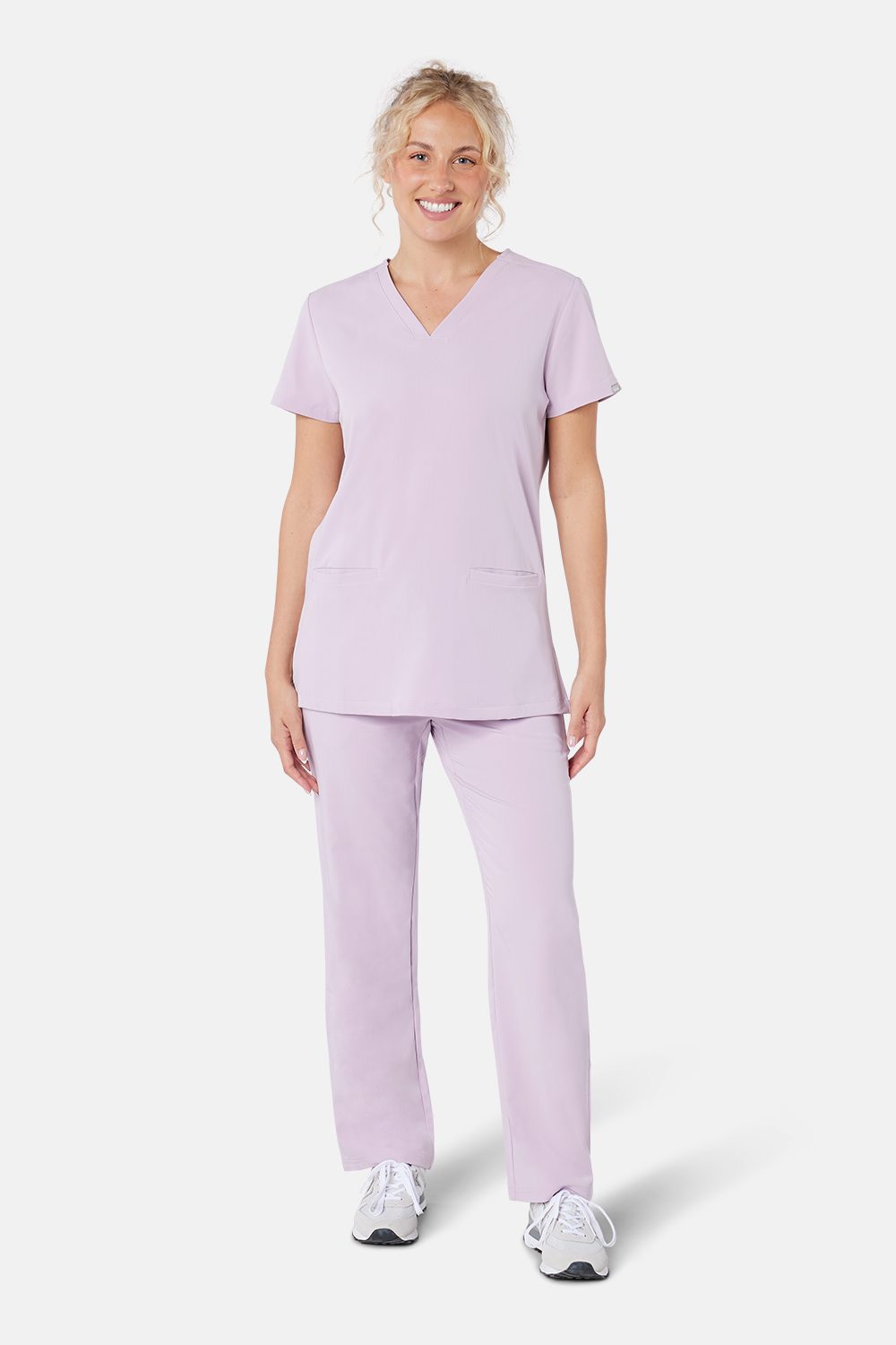Classic Professional embroidered scrubs, women's fit, lilac