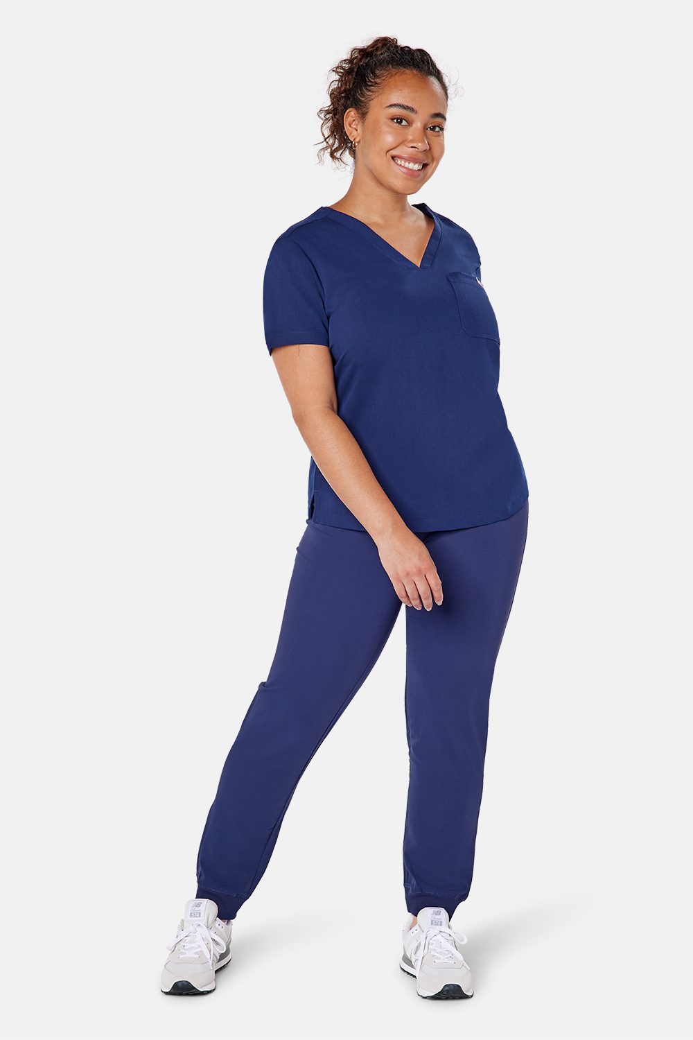 Modern Athletic embroidered scrubs, women's fit, navy blue